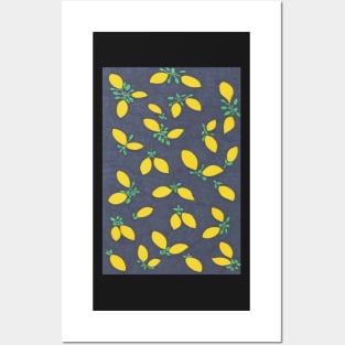 Lemon Drops on Navy Blue Posters and Art